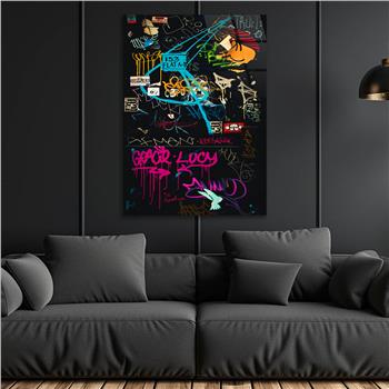 Dikey Sanat Temalı Cam Tablo 536