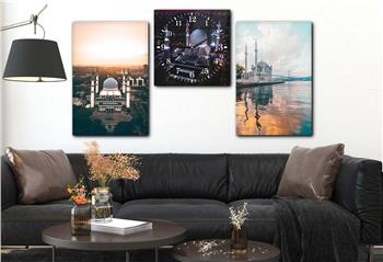 Ensemble de Tableaux et d’horloge 2 pièce sur le thème religieux