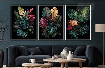 Alüminyum Çerçeveli Sanat Temalı 3lü Set CAM Tablo 0076