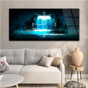 Yatay Saatli Ortadan Sanat Temalı Cam Tablo125