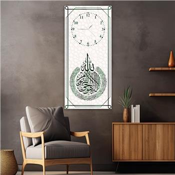 لوحة زجاجية أفقية ذات طابع ديني مع ساعة العمودية 047