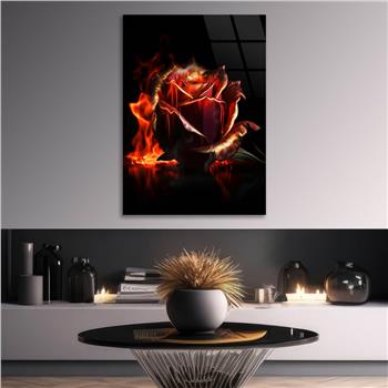 Dikey Sanat Temalı Cam Tablo 473