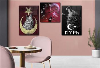 Nation Thematisches 2-teiliges bedrucktes Glas und Uhrenset