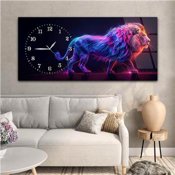 Yatay Saatli Yandan Sanat Temalı Cam Tablo 359