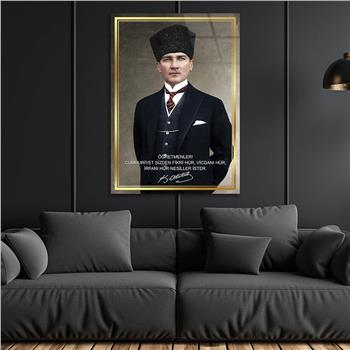 Dikey Vatan Temalı Cam Tablo 313