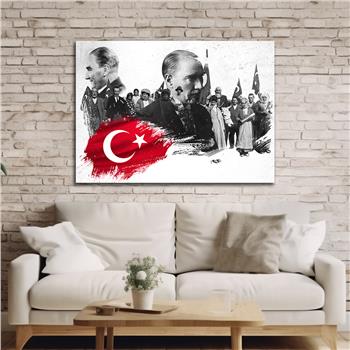 Yatay VatanTemalı Cam Tablo 124