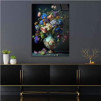 Dikey Sanat Temalı Cam Tablo 472