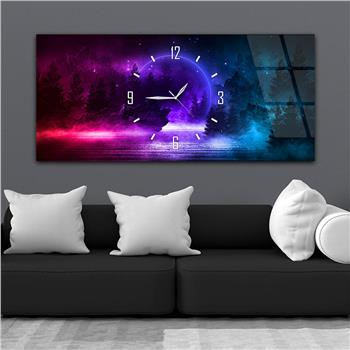 Yatay Saatli Ortadan Sanat Temalı Cam Tablo113