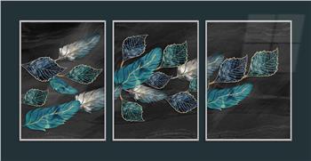 Alüminyum Çerçeveli Sanat Temalı 3lü Set MDF Tablo 0037