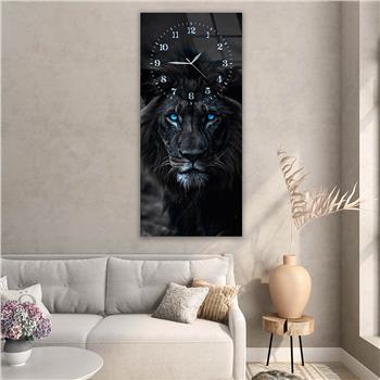 Dikey Üstten Saatli Sanat Temalı Cam Tablo 089