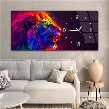 Yatay Saatli Yandan Sanat Temalı Cam Tablo 347