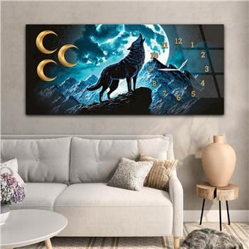 Horizontal bedrucktes Glas mit Nationenthema und einer Uhr an der Seite 018