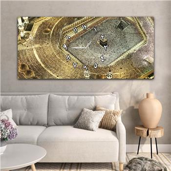 Tableau en verre à thème religieux avec horloge centrale horizontale  050