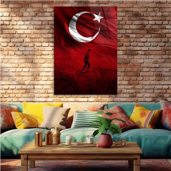 Dikey VatanTemalı Cam Tablo 152