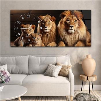 Yatay Saatli Yandan Sanat Temalı Cam Tablo 317