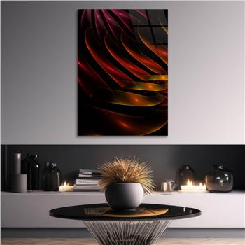 Dikey Sanat Temalı Cam Tablo 410