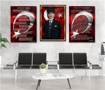  3lü Set VatanTemalı Cam Tablo 29