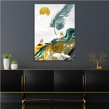 Dikey Sanat Temalı Cam Tablo 341