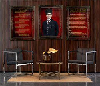  3lü Set VatanTemalı Cam Tablo 18