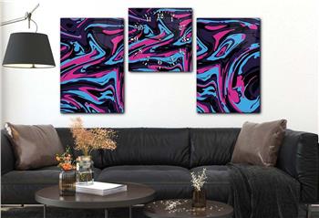 Kunst Thematisches 2-teiliges bedrucktes Glas und Uhrenset