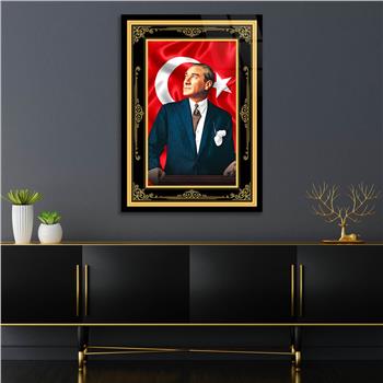 Dikey Vatan Temalı Cam Tablo 310