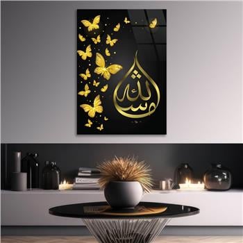 ALLAH C.C YAZILI CAM TABLO 