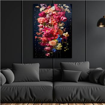 Dikey Sanat Temalı Cam Tablo 590