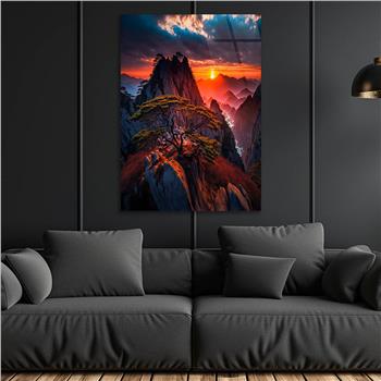 Dikey Sanat Temalı Cam Tablo 485