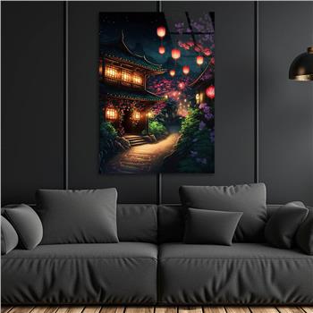 Dikey Sanat Temalı Cam Tablo 527