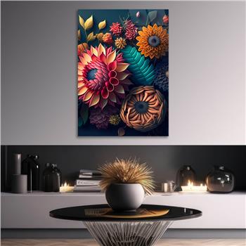 Dikey Sanat Temalı Cam Tablo 438