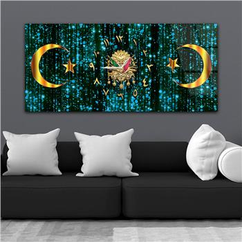 Horizontal bedrucktes Glas mit Nationenthema und einer Uhr in der Mitte 087