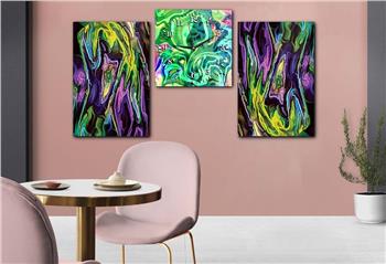 Kunst Thematisches 2-teiliges bedrucktes Glas und Uhrenset