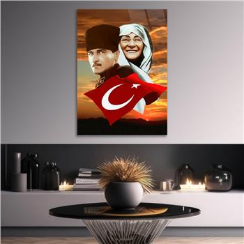 Dikey VatanTemalı Cam Tablo 281