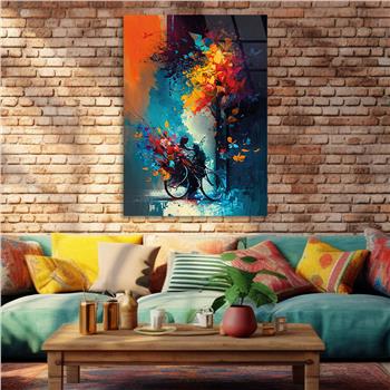 Dikey Sanat Temalı Cam Tablo 318