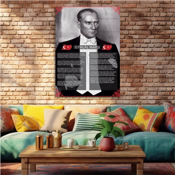 İSTİKLAL MARŞI YAZILI CAM TABLO