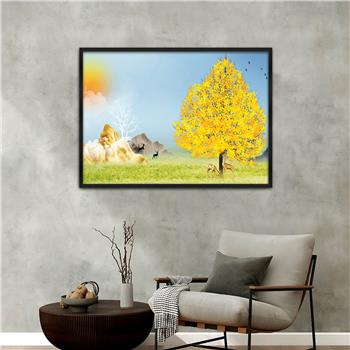 Aluminium Omlijste Kunst Thema Geharde Glasschilderij 039