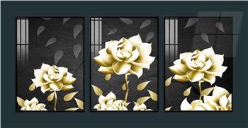 Alüminyum Çerçeveli Sanat Temalı 3lü Set MDF Tablo 0040