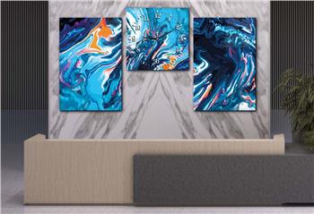 Kunst Thematisches 2-teiliges bedrucktes Glas und Uhrenset