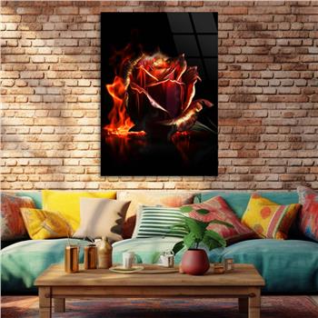 Dikey Sanat Temalı Cam Tablo 473