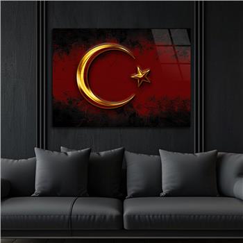 Yatay Vatan Temalı Cam Tablo 158