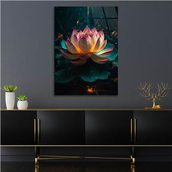 Dikey Sanat Temalı Cam Tablo 503