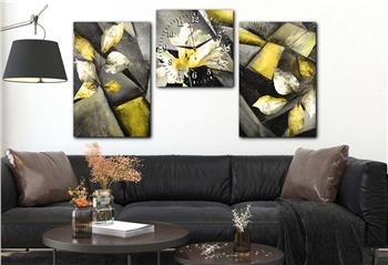 Kunst Thematisches 2-teiliges bedrucktes Glas und Uhrenset