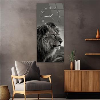 Dikey Üstten Saatli Sanat Temalı Cam Tablo 092