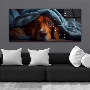 Yatay Saatli Yandan Sanat Temalı Cam Tablo 272