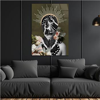 Dikey Sanat Temalı Cam Tablo 336