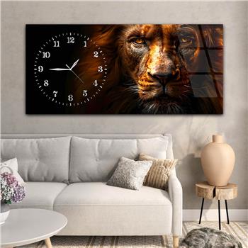 Yatay Saatli Yandan Sanat Temalı Cam Tablo 318