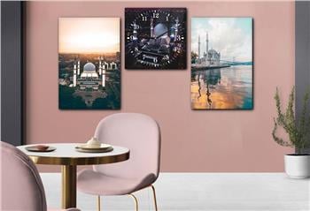 Ensemble de Tableaux et d’horloge 2 pièce sur le thème religieux