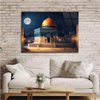 Yatay Dini Temalı Cam Tablo 165