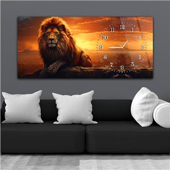 Yatay Saatli Yandan Sanat Temalı Cam Tablo 336