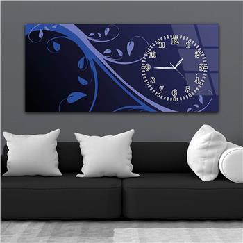 Horizontal bedrucktes Glas mit Kunst und Naturthema und einer Uhr an der Seite 099